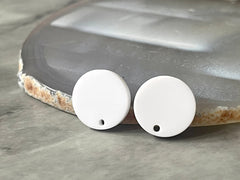 White 16mm colorful circle post earring circle blanks, drop earring stud earring, jewelry dangle DIY earring making round white