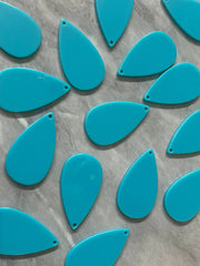Teal Blue bright neon teardrop Beads, teardrop cutout acrylic 35mm Earring Necklace pendant bead one hole colorful pink blue green orange