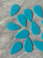 Teal Blue bright neon teardrop Beads, teardrop cutout acrylic 35mm Earring Necklace pendant bead one hole colorful pink blue green orange