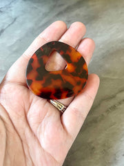 XL 48mm Tortoise Shell Beads, pyramid shape acrylic Earring or Necklace pendant bead, 1 hole pendant acrylic tortoise shell, brown black