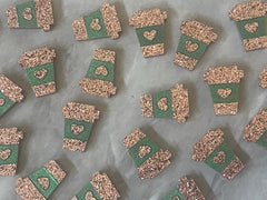 Hot Coffee Acrylic Blanks Cutout, stud earring jewelry making, stud blanks, winter Christmas holiday glitter stocking stuffer hot chocolate
