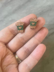 Hot Coffee Acrylic Blanks Cutout, stud earring jewelry making, stud blanks, winter Christmas holiday glitter stocking stuffer hot chocolate