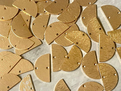 Gold Half Moon Medium circle Earring, 21mm Earrings focal point gold hardware 2 Hole gold diy earring wires statement boho geometric jewelry