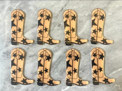 Yee Haw Acrylic laser cut Earring Blanks, cowboy boot Texas stars pierced ear stud blank pieces, brown bachelorette party stud drop dangle