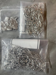 WHOLESALE Large LOT silver findings for jewelry creation, bangle making earring decor, fasteners charms pendants dangle chandelier necklace