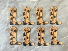 Yee Haw Acrylic laser cut Earring Blanks, cowboy boot Texas stars pierced ear stud blank pieces, brown bachelorette party stud drop dangle