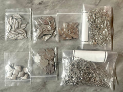 WHOLESALE Large LOT silver findings for jewelry creation, bangle making earring decor, fasteners charms pendants dangle chandelier necklace