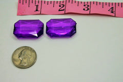 Purple Large Translucent Beads - Faceted Nugget Bead - FLAT RATE SHIPPING 30mmx22mm
