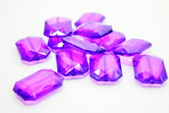 Purple Large Translucent Beads - Faceted Nugget Bead - FLAT RATE SHIPPING 30mmx22mm