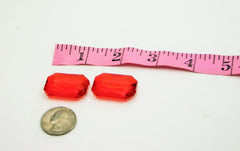 Ruby Red Large Translucent Beads - Faceted Nugget Bead - FLAT RATE SHIPPING 30mmx22mm, red beads, red bangle beads, red statement necklace