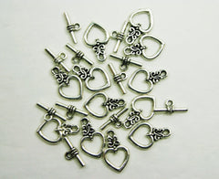Heart Toggle Closures - Jewelry Making Connectors - Flat Rate Shipping - Ships FAST!