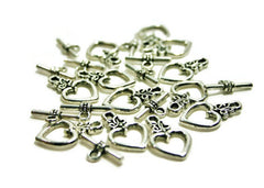 Heart Toggle Closures - Jewelry Making Connectors - Flat Rate Shipping - Ships FAST!