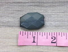 35x24mm Large faceted smoky gray acrylic beads - chunky jewels for craft supplies