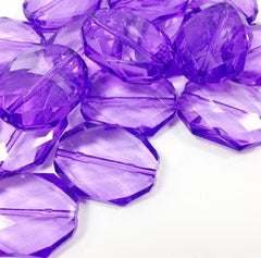 Light Purple Large Translucent Beads - Faceted Nugget Bead - FLAT RATE SHIPPING