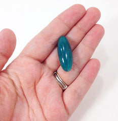 Emerald Green Oval Swirl Beads - chunky craft supplies for jewelry making