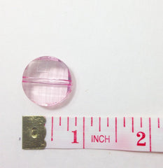 Light Pink Large Translucent Beads - 21mm Faceted circle round Bead - FLAT RATE SHIPPING - Jewelry Making - Wire Bangles