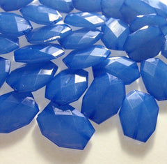 35x24mm Large Denim / Light Navy faceted acrylic nugget beads