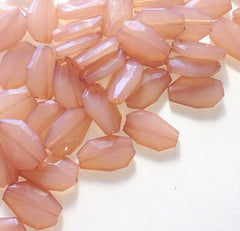 Champagne Translucent Beads - 26mm x 16mm Faceted nugget Bead - FLAT RATE SHIPPING - Jewelry Making - Wire Bangles