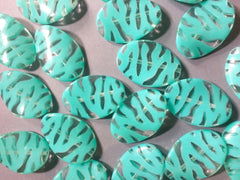 Large Mint Green animal print beads - green beads for jewelry making - tiger cougar cat stripe - team jewelry