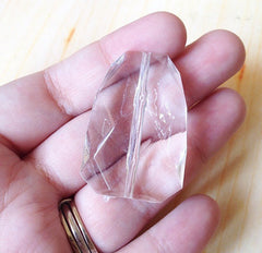 Clear Faceted 40mm acrylic beads - chunky craft supplies for wire bangle or jewelry making