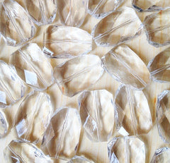 Clear Faceted 40mm acrylic beads - chunky craft supplies for wire bangle or jewelry making