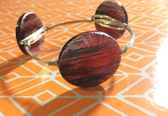 Purple Sunburst Curcular 33mm acrylic beads - chunky craft supplies for wire bangle or jewelry making - LIMITED EDITION