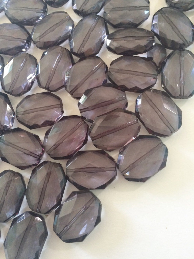 31x24mm Smokey Gray Slab Nugget Beads - Beads for Bangle Making or Jewelry Making