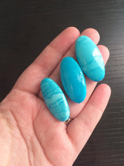 Blue Water Mermaid 35mm Bead - Oval Nugget Bead - Bangle or Jewelry Making, bangle beads, mermaid jewelry, blue beads