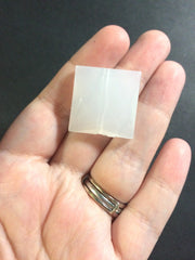Marshmellow white Large Translucent Beads - Faceted Square Bead - 26mm - Bangle Necklace Earring Jewelry Making Beads