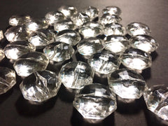 Clear Large Translucent Beads - Faceted Octogon Bead - 26mm - Bangle Necklace Earring Jewelry Making Beads