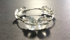 Clear Large Translucent Beads - 21mm Faceted circle round Bead - FLAT RATE SHIPPING - Jewelry Making - Wire Bangles