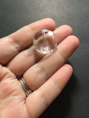 Clear Large Translucent Beads - 21mm Faceted circle round Bead - FLAT RATE SHIPPING - Jewelry Making - Wire Bangles