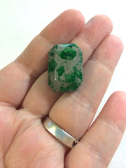 Freckled GREEN Beads - Octogon 24x16mm Large faceted acrylic nugget beads for bangle or jewelry making