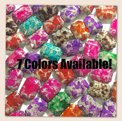 Freckled PINK Beads - Octogon 24x16mm Large faceted acrylic nugget beads for bangle or jewelry making