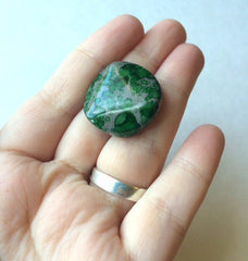 Freckled GREEN Beads - Circular 26x26mm Large faceted acrylic nugget beads for bangle or jewelry making