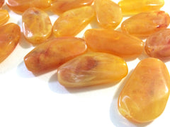Large MARIGOLD Gem Stone Beads - Acrylic Beads that look like stained glass for Jewelry Making-Necklaces, Bracelets, or Earrings! 45x25mm St