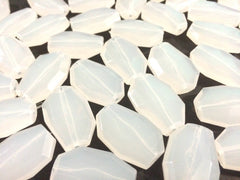 Large Translucent Beads - Faceted Irregular Shaped White Nugget Bead - FLAT RATE SHIPPING 32mm