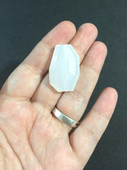 Large Translucent Beads - Faceted Irregular Shaped White Nugget Bead - FLAT RATE SHIPPING 32mm