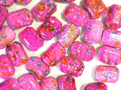 Painted LIGHT PINK Beads - Octogon 24x16mm Large faceted acrylic nugget beads for bangle or jewelry making