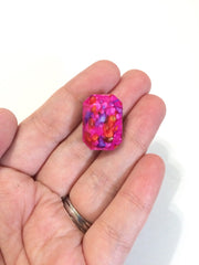 Painted DARK PINK Beads - Octogon 24x16mm Large faceted acrylic nugget beads for bangle or jewelry making