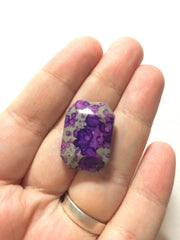 Freckled PURPLE Beads - Octogon 24x16mm Large faceted acrylic nugget beads for bangle or jewelry making