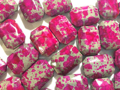 Freckled PINK Beads - Octogon 24x16mm Large faceted acrylic nugget beads for bangle or jewelry making