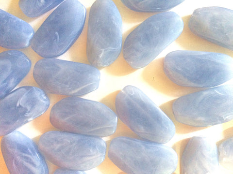 Large SKY BLUE Gem Stone Beads - Acrylic Beads that look like stained glass for Jewelry Making-Necklaces, Bracelets, or Earrings 45MM