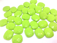 Lime Green Cushion Cut beads, green 25mm Beads, Rectangle Beads, Oval Beads, Bangle Beads, Bracelet Beads, necklace beads, bangle beads