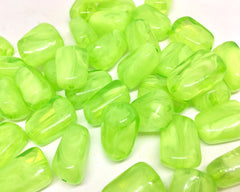 Lime Green 21mm Beads, geometric acrylic beads, bracelet necklace earrings, jewelry making, acrylic bangle beads, lime green bangle