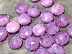 Creamy Lavender Purple 20mm circle Beads, big acrylic beads, bracelet necklace earrings, jewelry making, acrylic bangle bead, purple jewelry