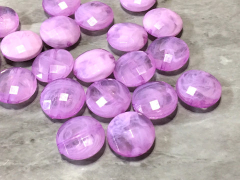 Creamy Lavender Purple 20mm circle Beads, big acrylic beads, bracelet necklace earrings, jewelry making, acrylic bangle bead, purple jewelry