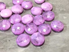 Creamy Lavender Purple 20mm circle Beads, big acrylic beads, bracelet necklace earrings, jewelry making, acrylic bangle bead, purple jewelry