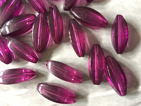 Eggplant Diamond Twisted tube Beads, 25mm Translucent Beads for Jewelry Making, faceted resin beads, clear jewelry necklace, purple beads