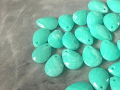 Colorful Acrylic Teardrop Bead, 1 Hole 18mm jewelry making, mint green teardrop earring blanks, faceted beads dangle drop earrings